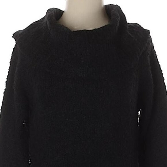 NEW Francesca's Alya Black Hooded Pullover Teddy Textured Sweater Size Small - Picture 3 of 8